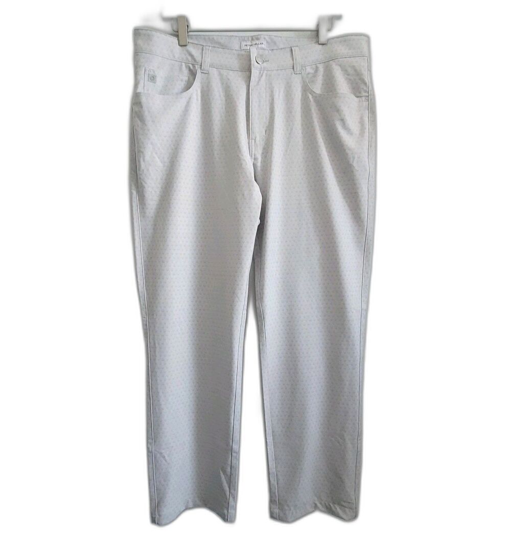 NWT Peter Millar Pants Mens Size 35x28 Crown Performance Golf Grey Skull Print